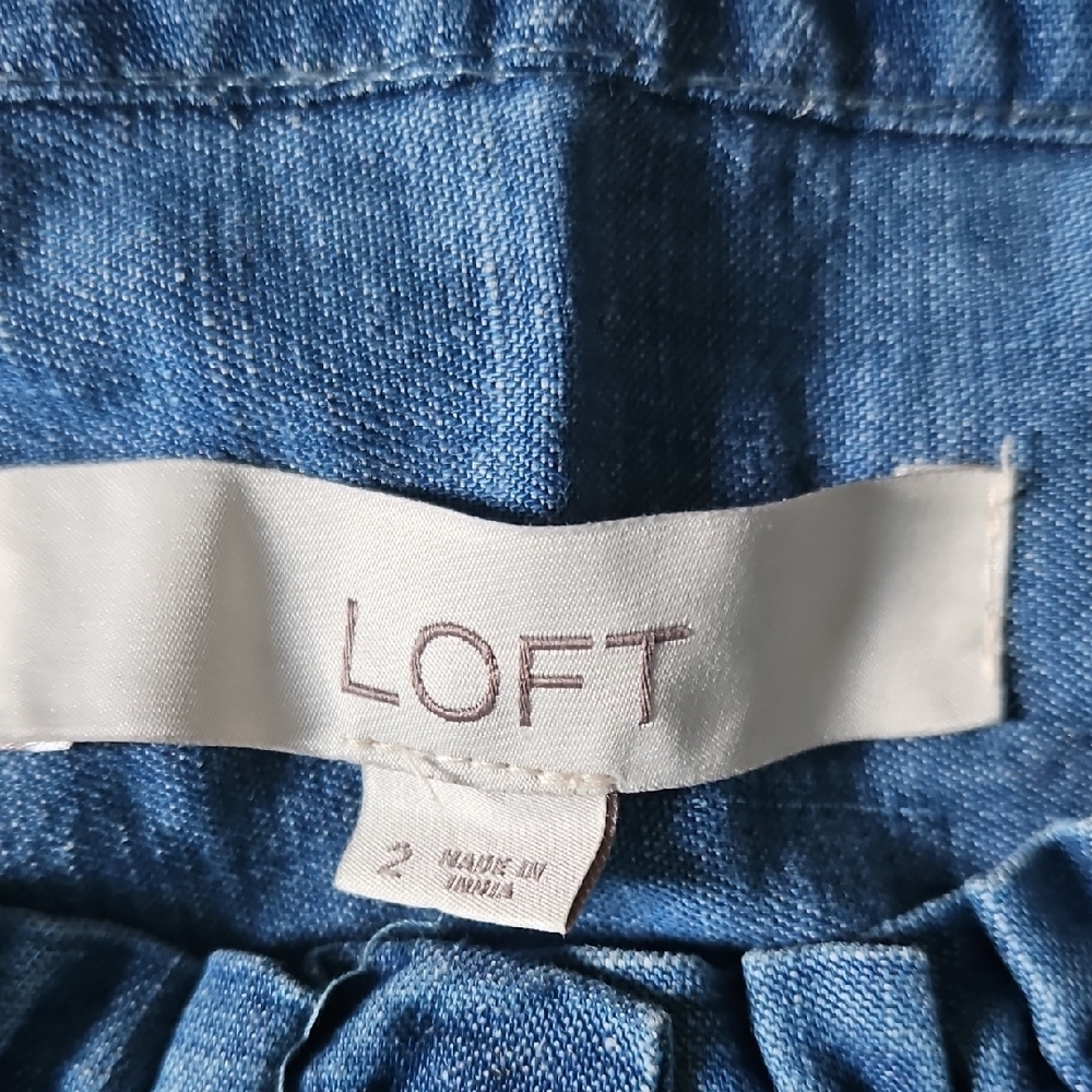 LOFT Blue Ruffled Tiered Sundress - Picture 2 of 3